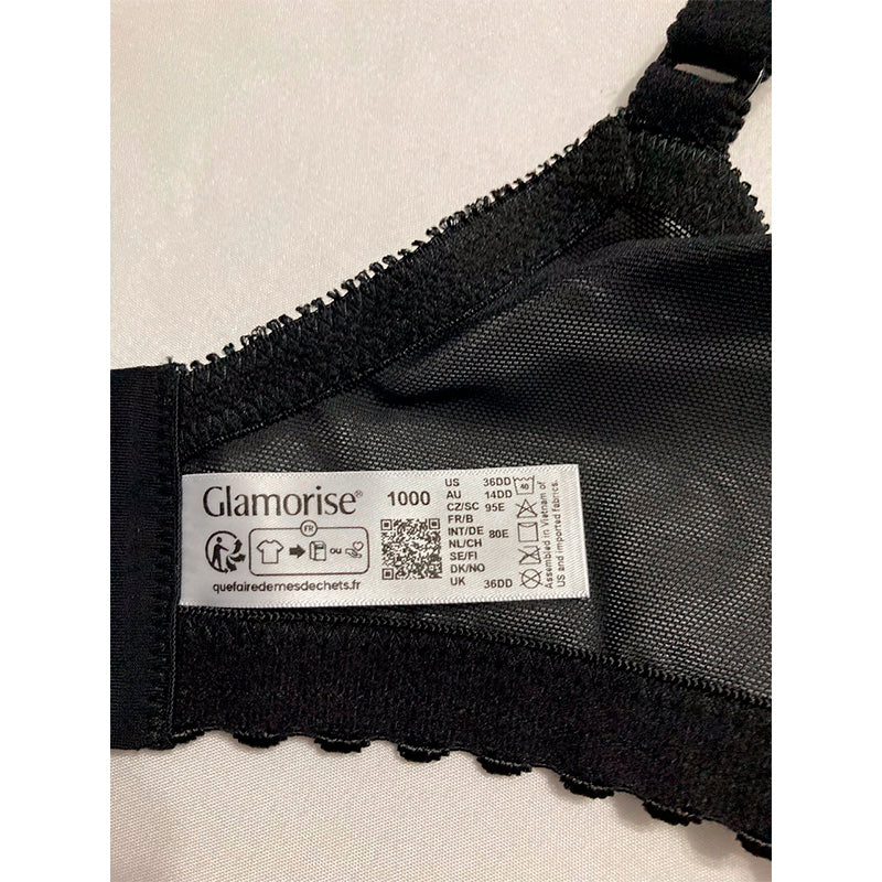 Glamorise Full Figure Plus Size MagicLift Original Support Bra Black 36DD