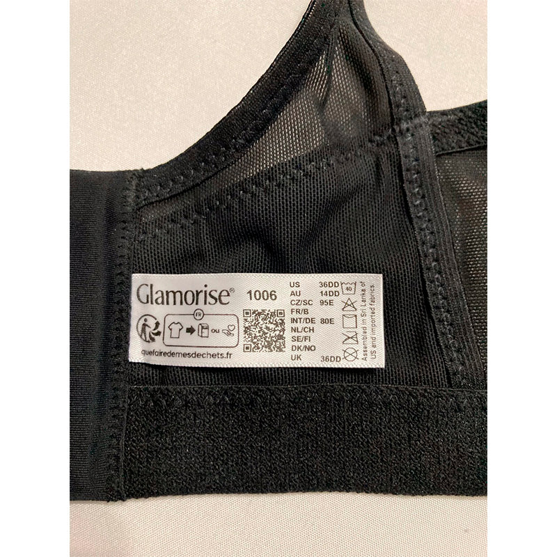 Glamorise Full Figure MagicLift Seamless Sports Bra Black 36DD