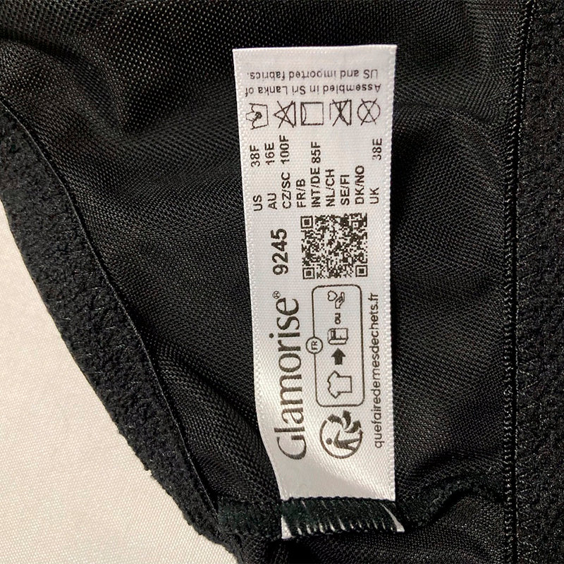 Glamorise Full Figure Wonderwire Black 38F
