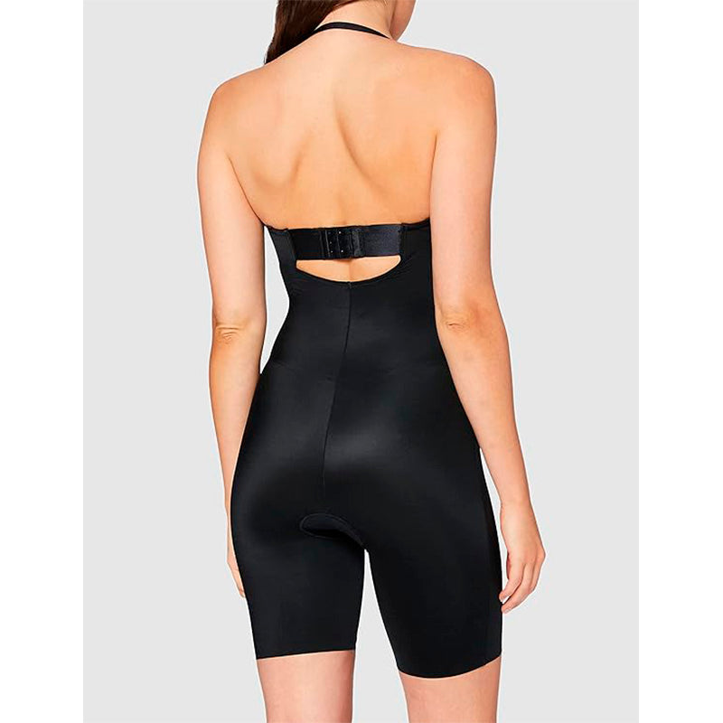 SPANX Suit Your Fancy Strapless Cupped Mid-Thigh Bodysuit Very Black XS