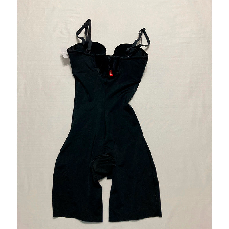 SPANX Suit Your Fancy Strapless Cupped Mid-Thigh Bodysuit Very Black XS