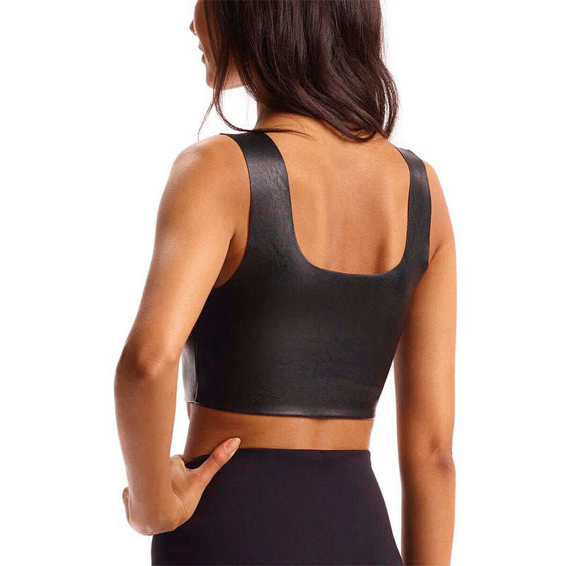 Commando Faux Leather Crop Top for Women Black S