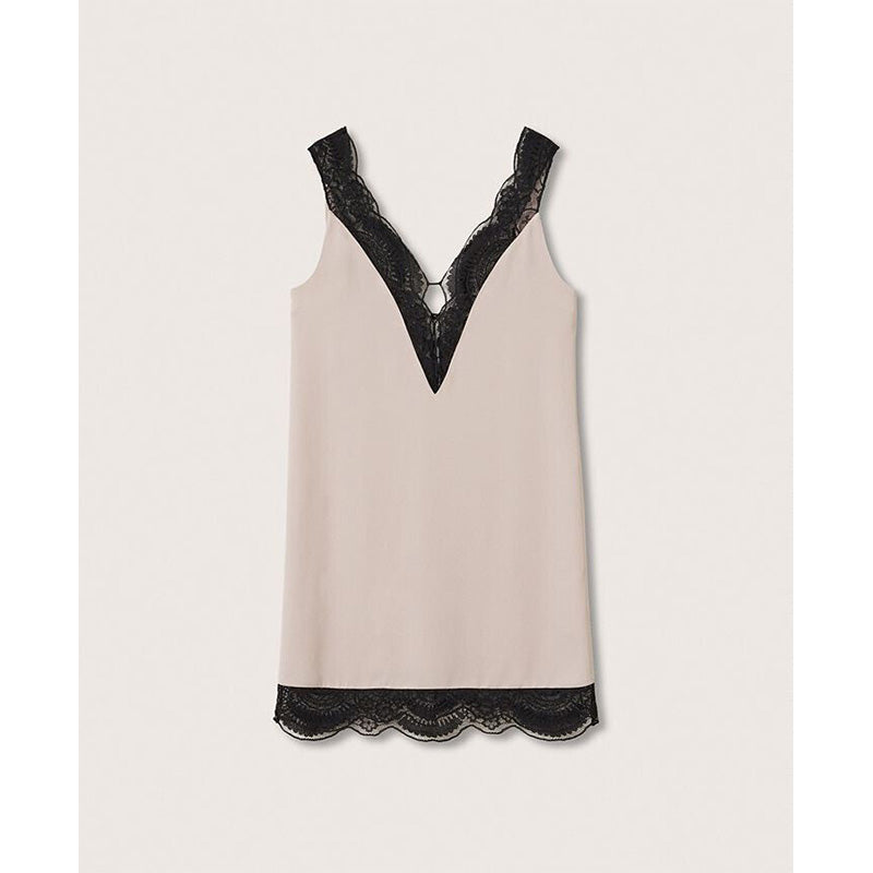 MANGO Lace Camisole Dress Nude L