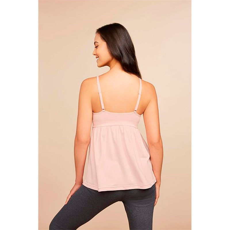 Motherhood Scoop Neck Seamless Bra Tank Top Cami, Pink Dogwood M