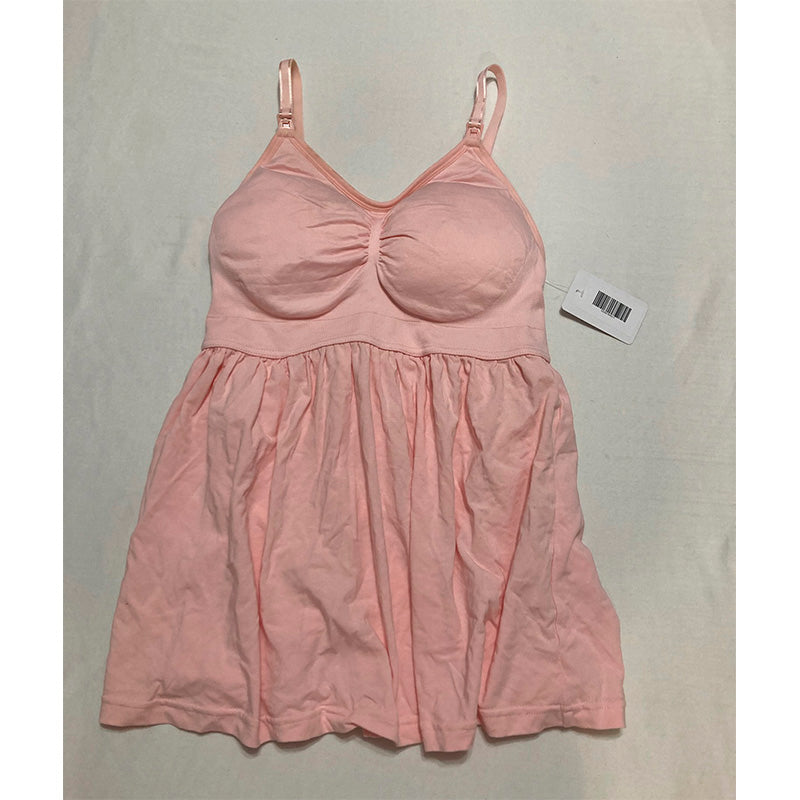 Motherhood Scoop Neck Seamless Bra Tank Top Cami, Pink Dogwood M