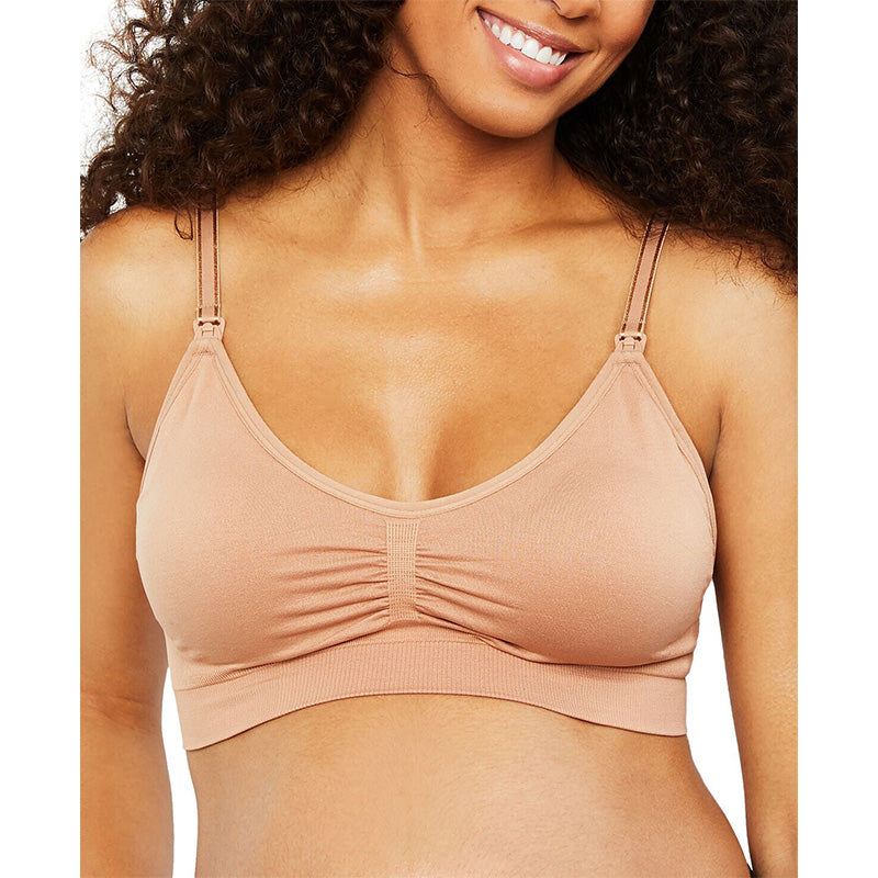 Motherhood Maternity Seamless Clip-Down Nursing Bra Nude M