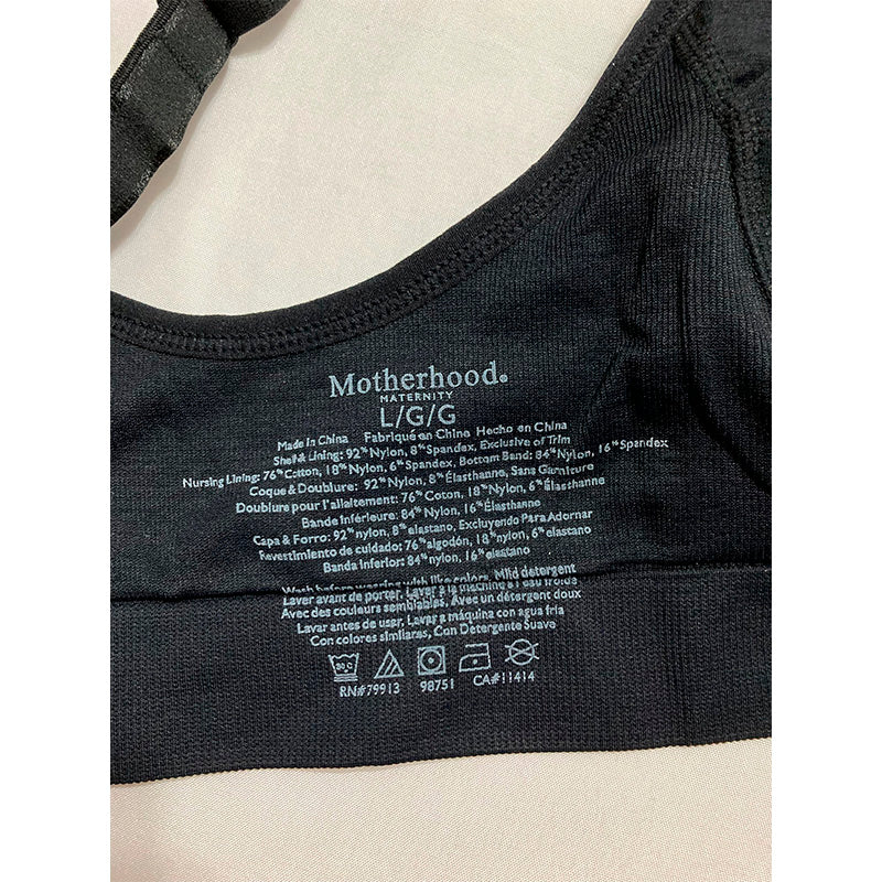 Motherhood Maternity Seamless Maternity & Nursing Bra with Missy dBlack L