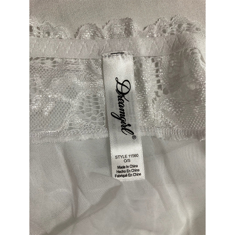 Dreamgirl Women's Bralette Set, White, One Size