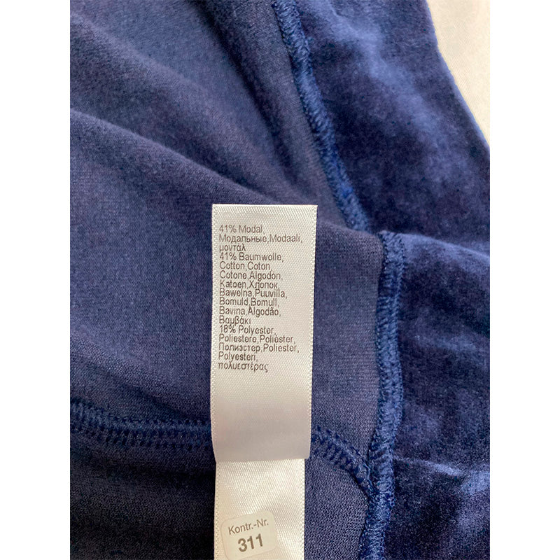 HANRO Womens Velour Wrap Robe Navy SP