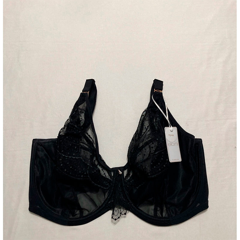 Elomi Women's Priya Underwire Plunge Bra Black 38JJ