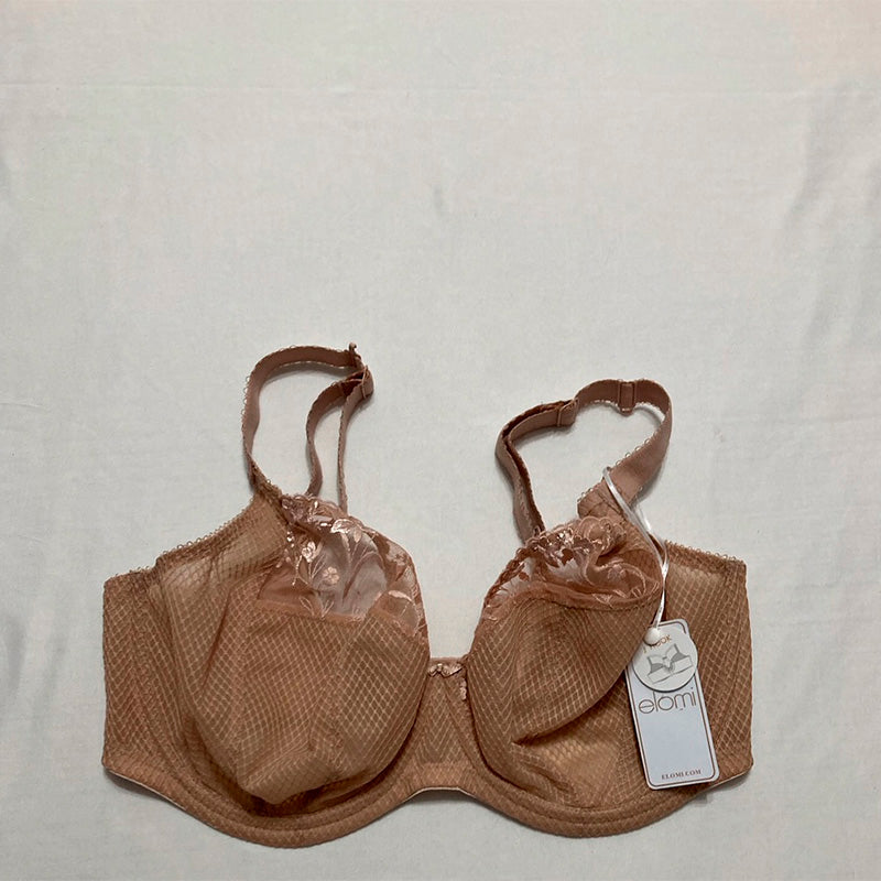 Elomi Women's Charley Plunge Bra: Elegant Floral Embroidery Nude 34I