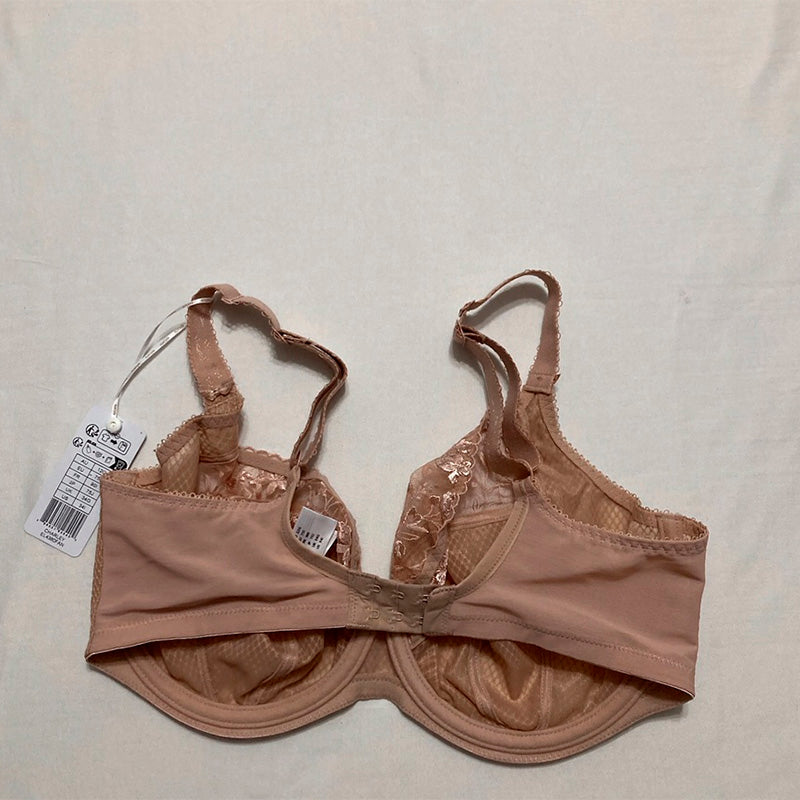 Elomi Women's Charley Plunge Bra: Elegant Floral Embroidery Nude 34I
