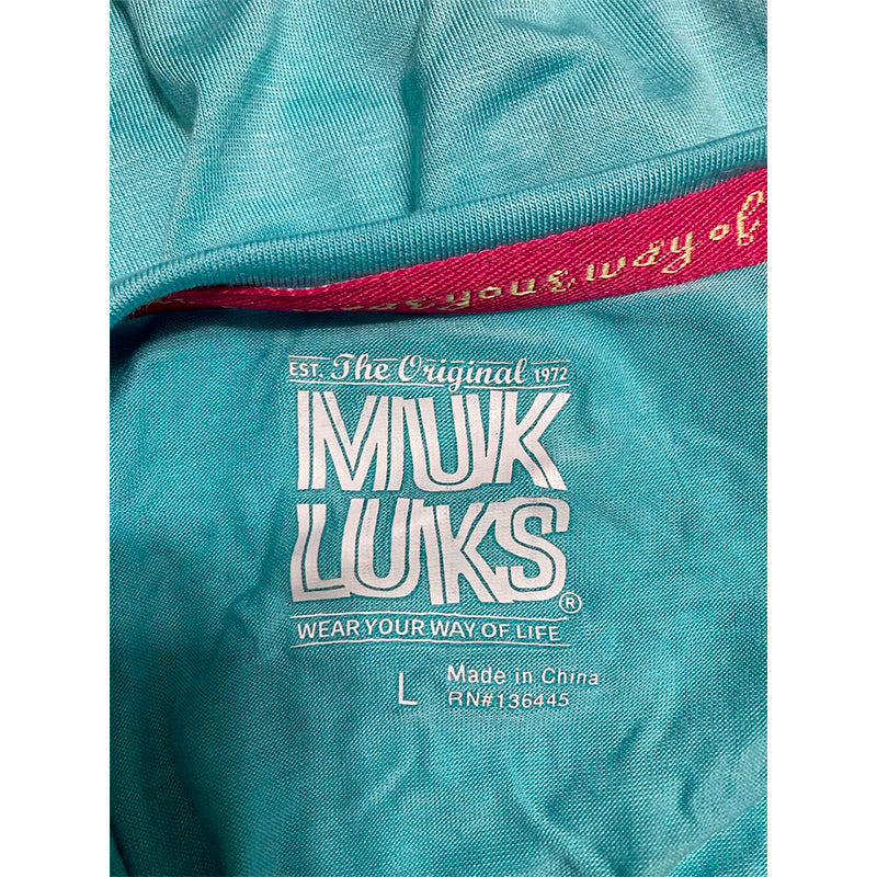 Muk Luks Pajama Set 2 Piece Blue Soft Paisley L