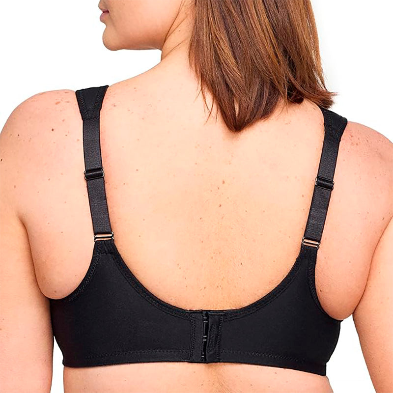 Glamorise Full Figure Low Cut Wonderwire Lace Bra Underwire Black 46B