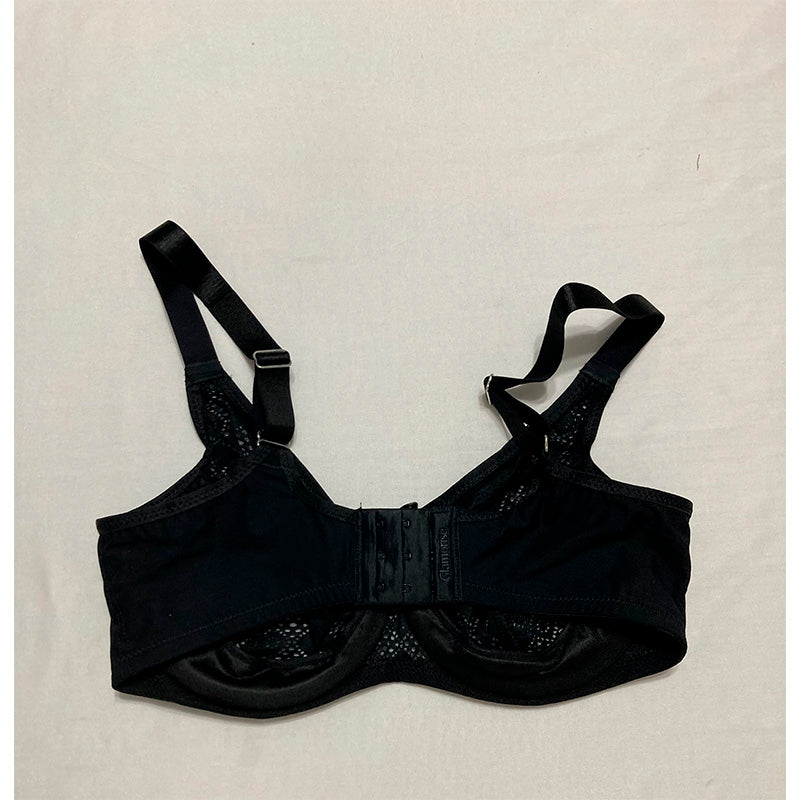 Glamorise Full Lace Comfort Wonderwire Underwire Black 34DD
