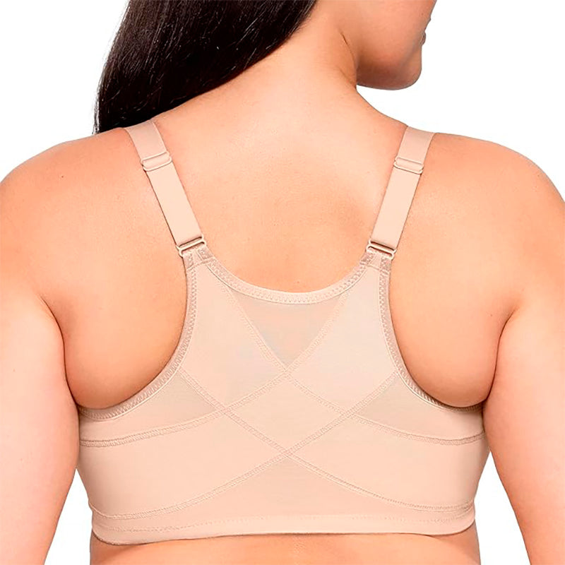 Glamorise Women's Plus Size Wonderwire Posture Back Bra Underwire CAFÉ 38F