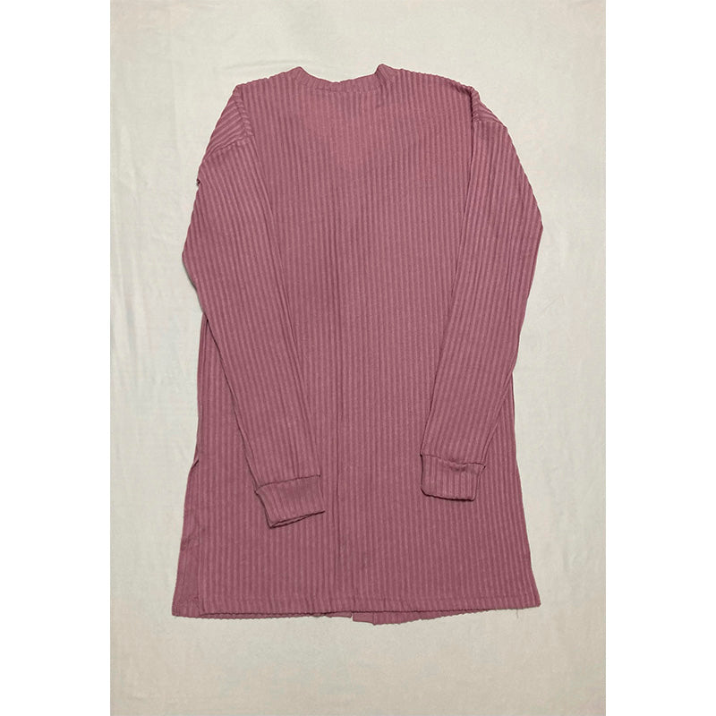 Honeydew Off Duty Rib Knit Lounge Cardigan Rose Gold M