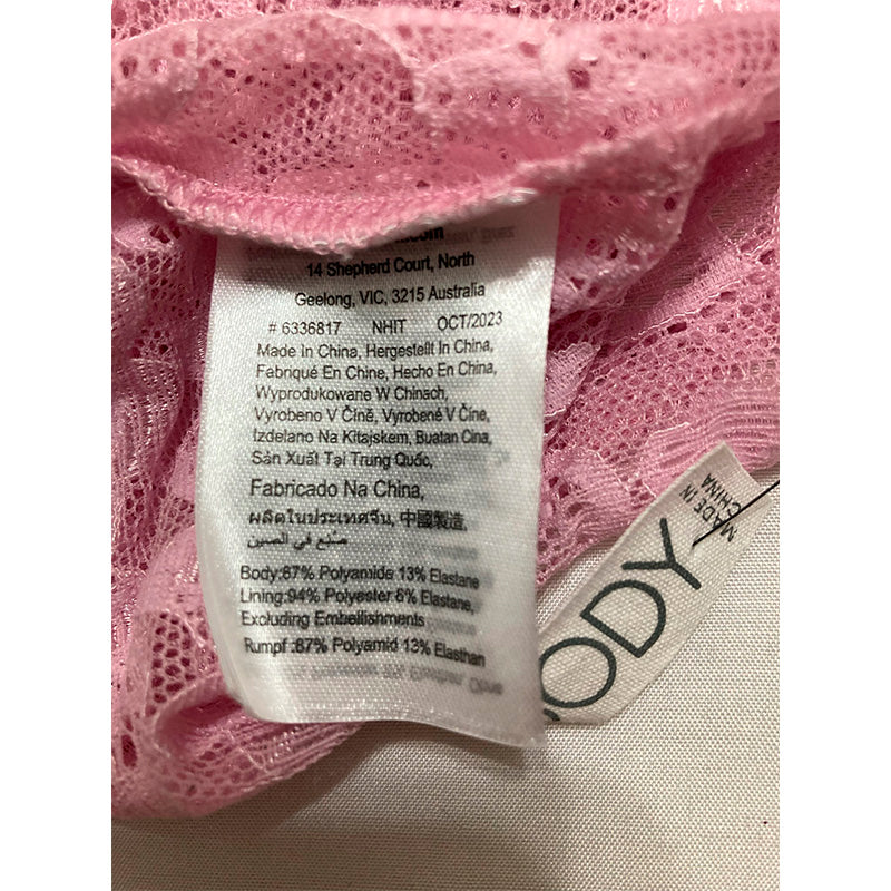 Body Lace Top Sexy Pink S
