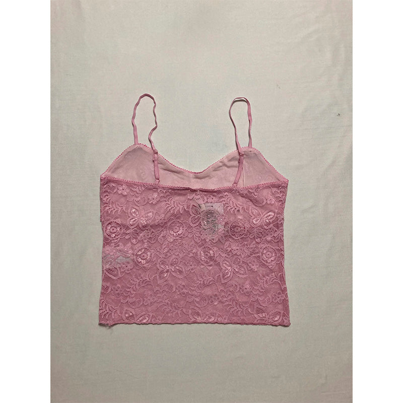 Body Lace Top Sexy Pink S