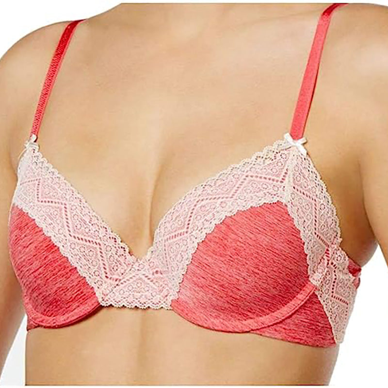 Heidi Klum Smooth Marl Lace T-Shirt Bra Teaberry 36A