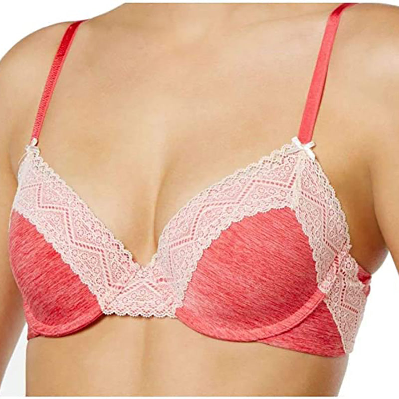 Heidi by Heidi Klum Marl Lace T-Shirt Bra TeaberrySilver Peony 36DD
