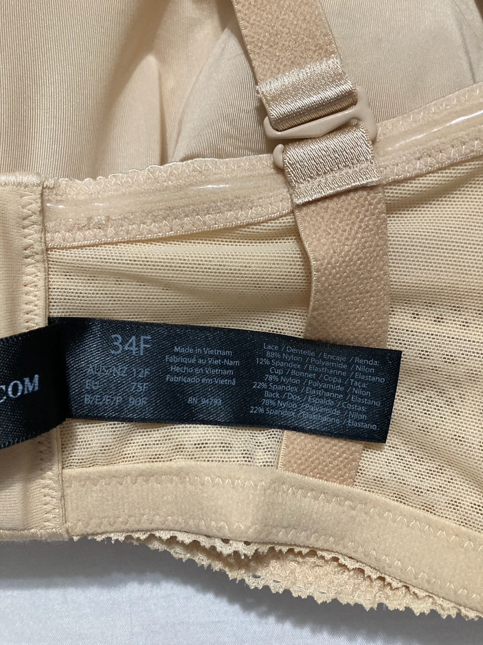 NWD DOMINIQUE Tessa Lace Strapless Bra LATTE 34F