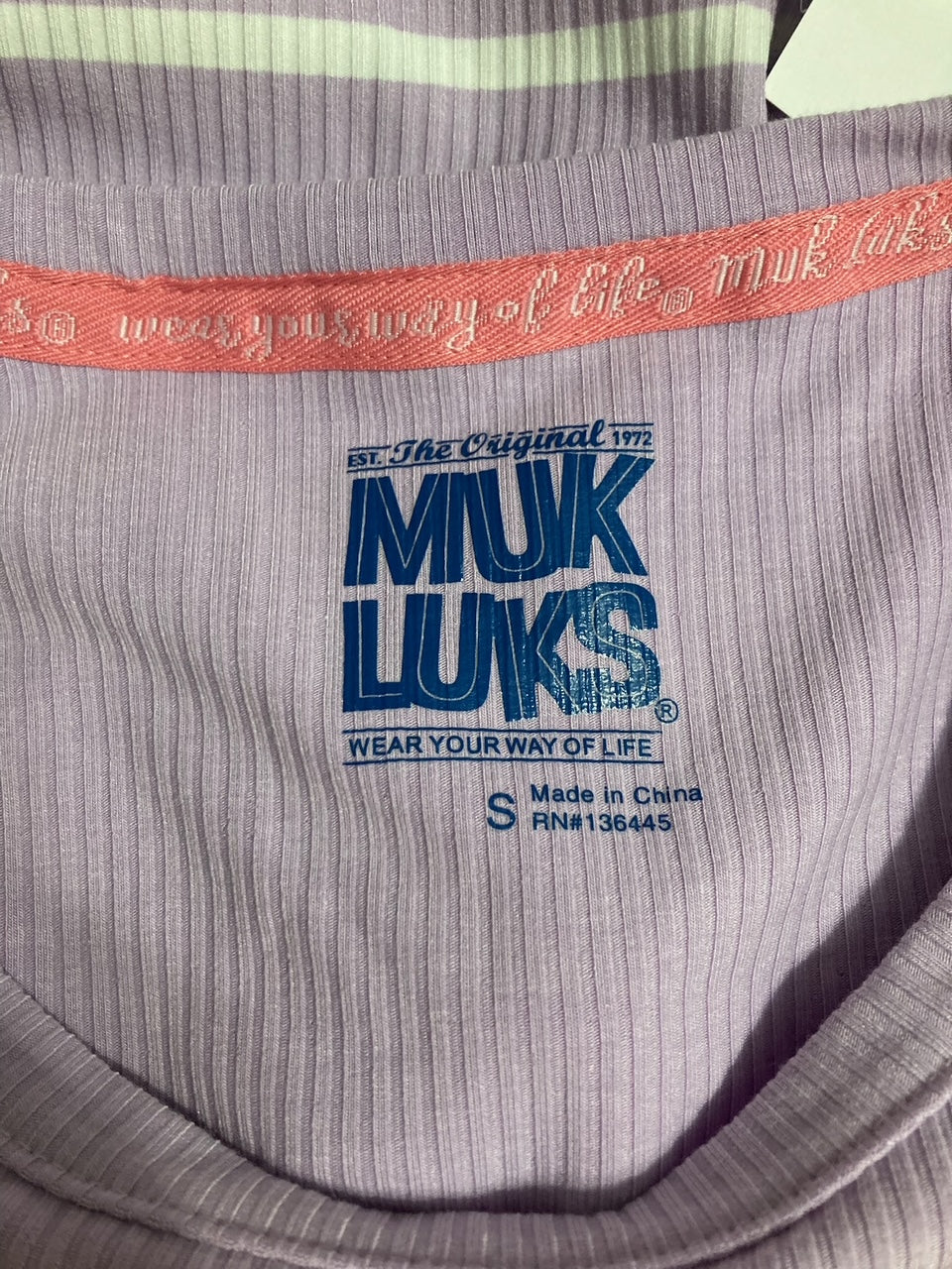 MUK LUKS Nautical Ribbed Lounge Pajama Set PURPLE S
