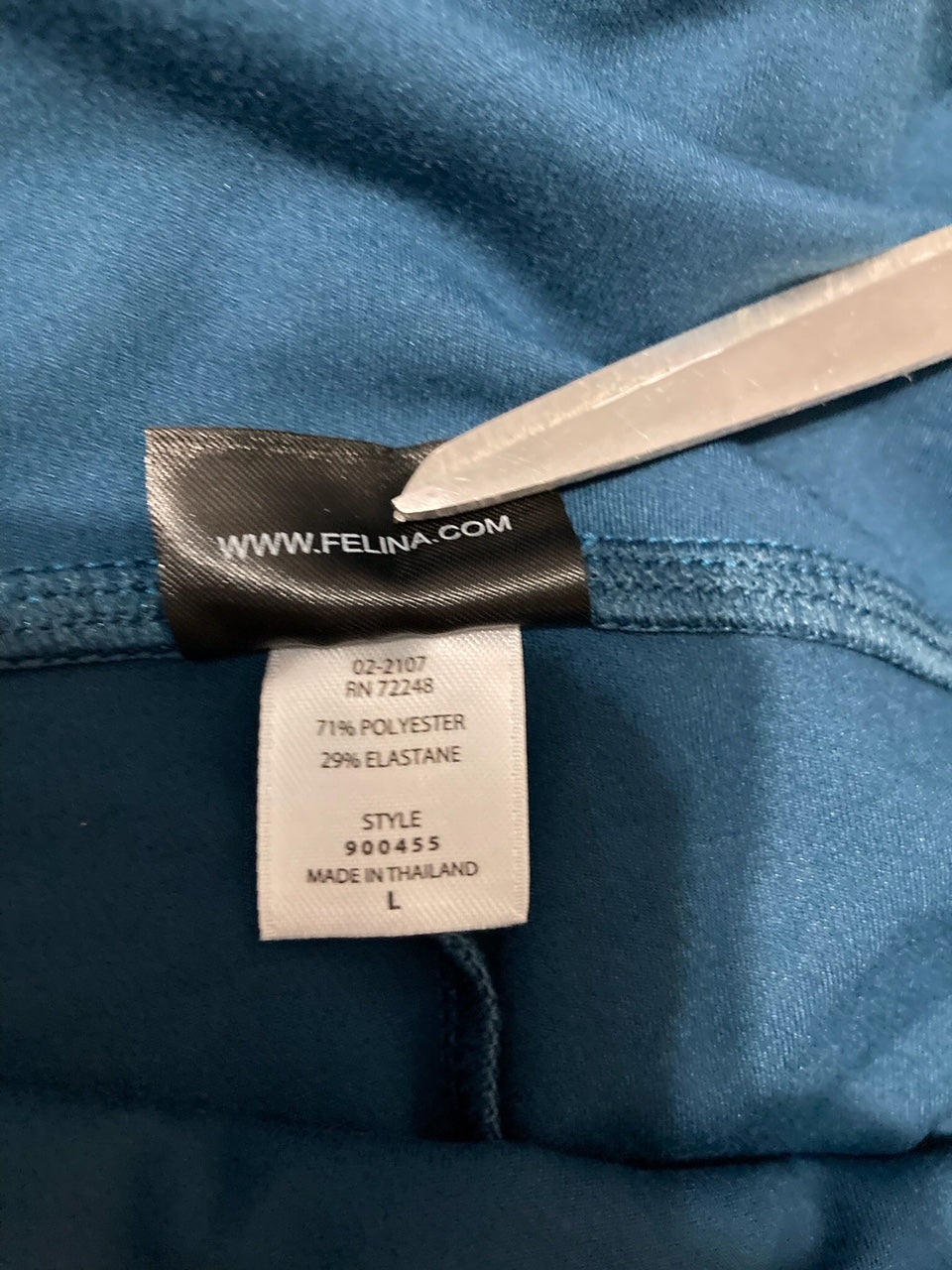 FELINA Athletic Pocket Legging Yoga Pants BLUE L