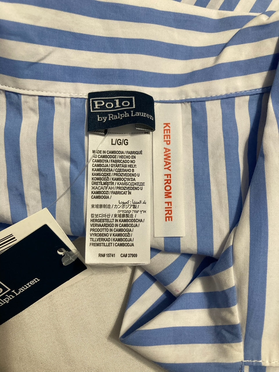 POLO RALPH LAUREN Long-Sleeve Poplin Pajama Set BLUE L