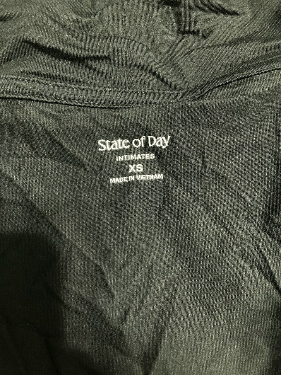 STATE OF DAY 3-Piece. Fluid-Knit Pajama Set BLACK XS