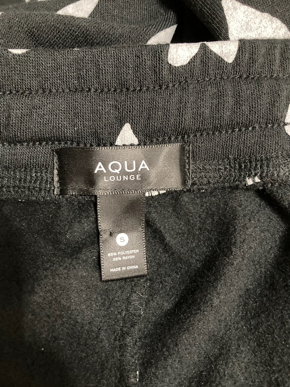 AQUA Fleece Jogger Lounge Pants BLACK S