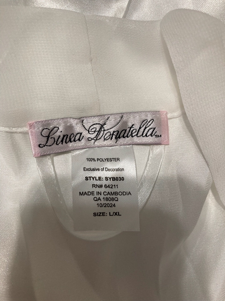 LINEA DONATELLA Sonya Embellished Satin Bridal Wrap Robe IVORY L/XL