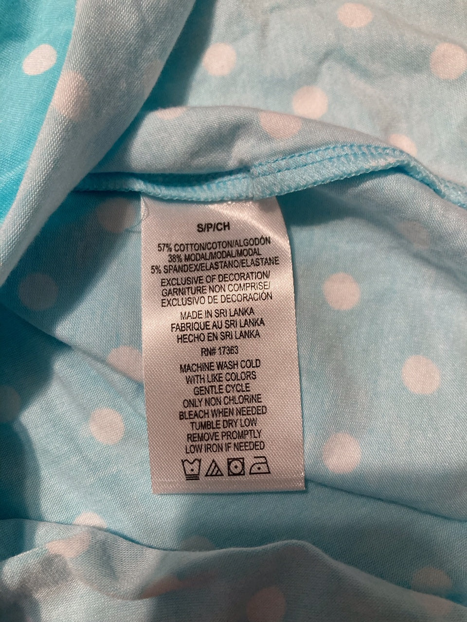 CUDDL DUDS Sleeve Top BLUE S