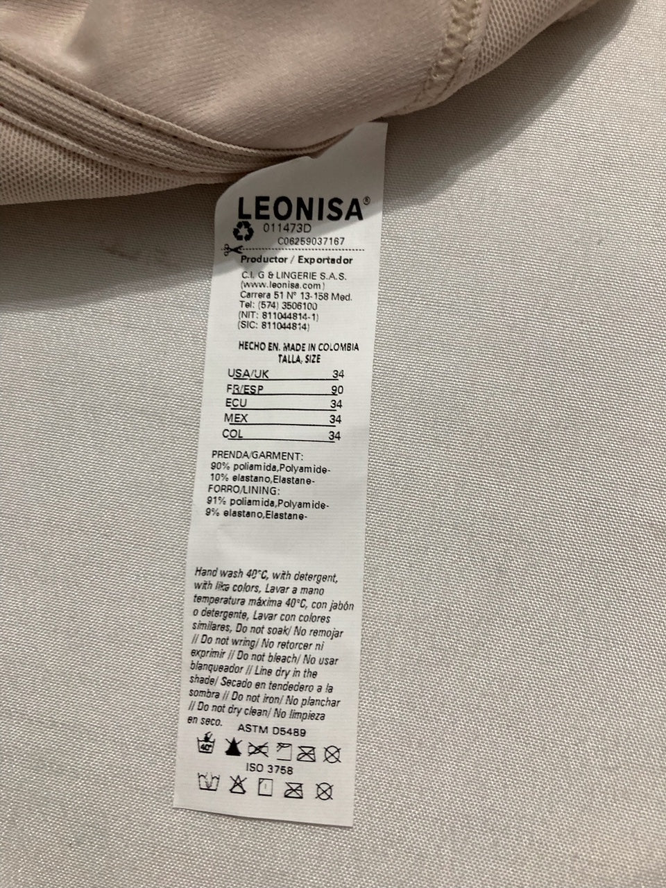 LEONISA Multi-Functional Posture Corrector Bra Wireless Front Closure BEIGE 34D