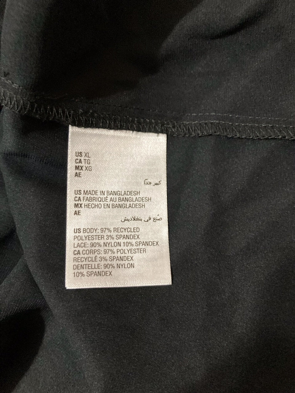 INC Lace-Trim Stretch Satin Robe BLACK XL