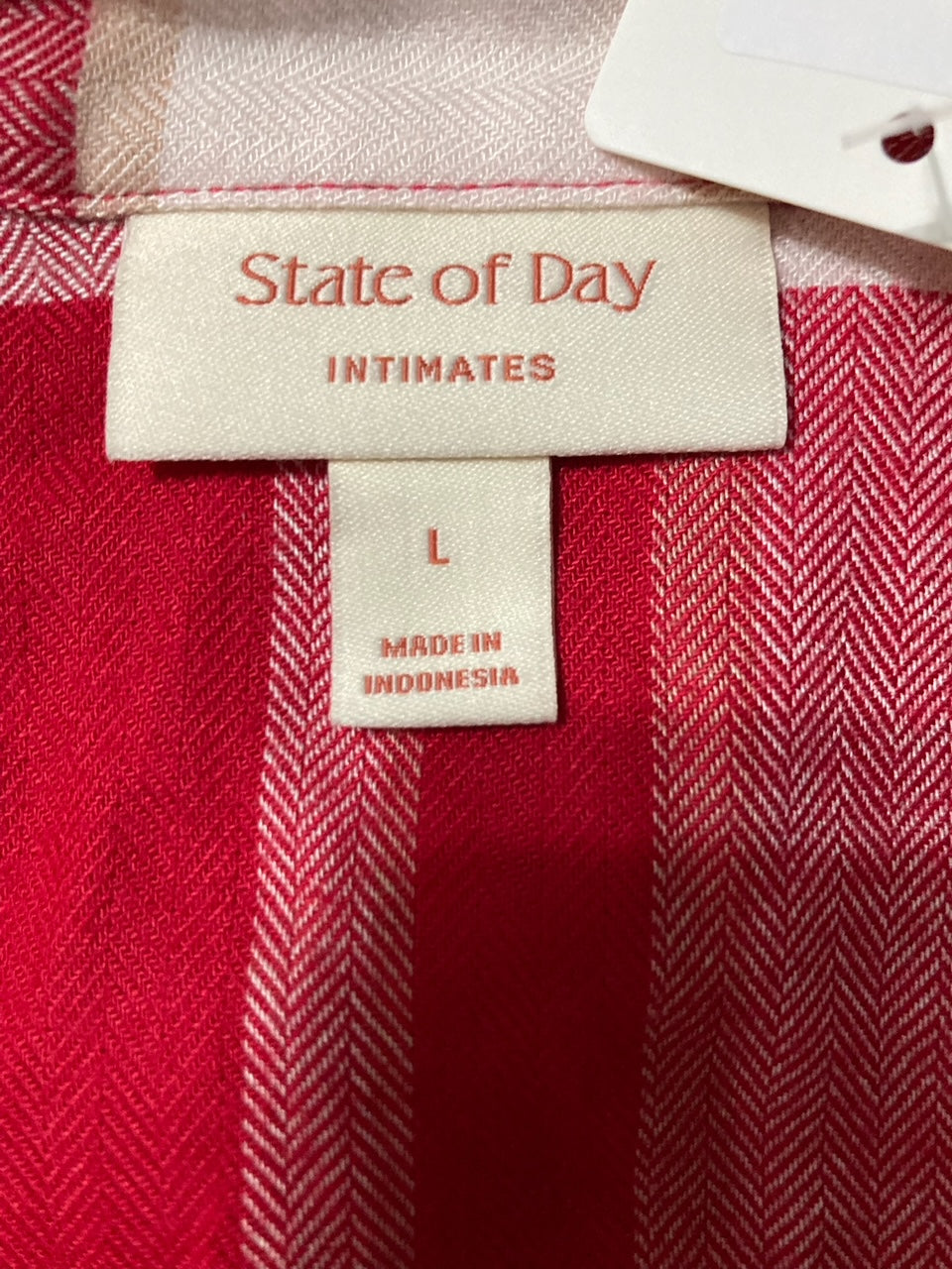 STATE OF DAY Nightwear pajama top RED L