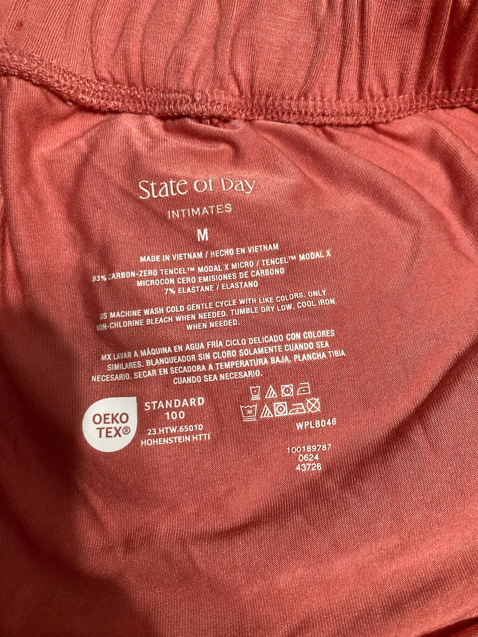 STATE OF DAY Sleepweart botton long pants CORAL M