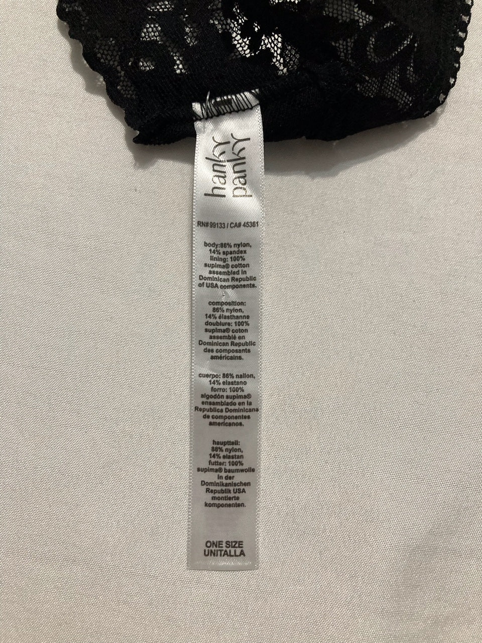 HANKY PANKY Daily Lace Low Rise Thong BLACK OS