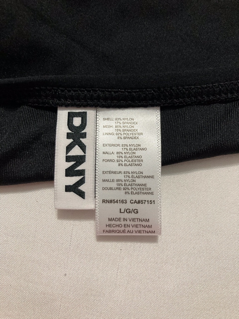 DKNY Halter V-neck Shirred Tankini Top BLACK L