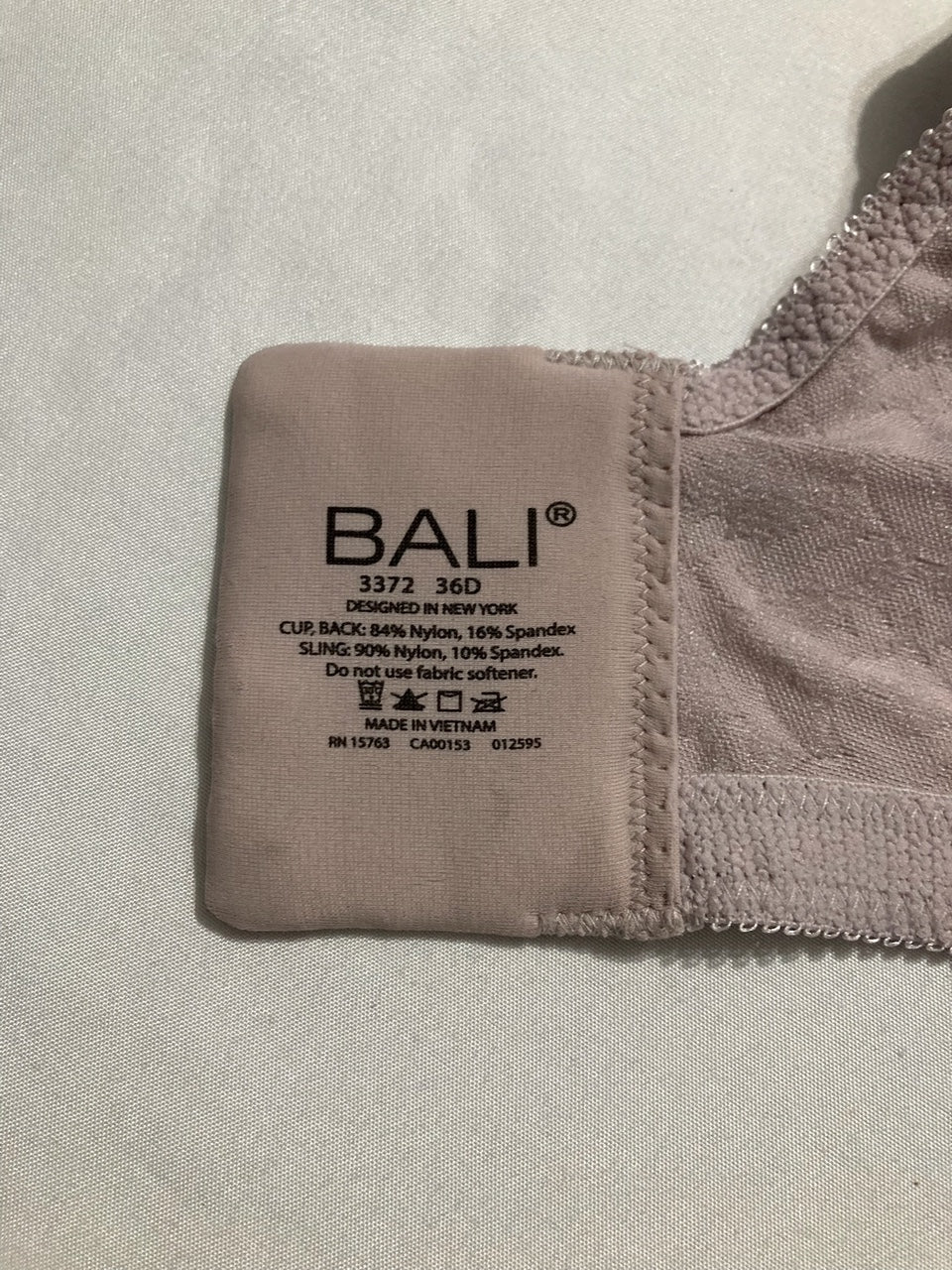 BALI Wireless Lace Bra, Double Support Lace Bras ROSE 36D