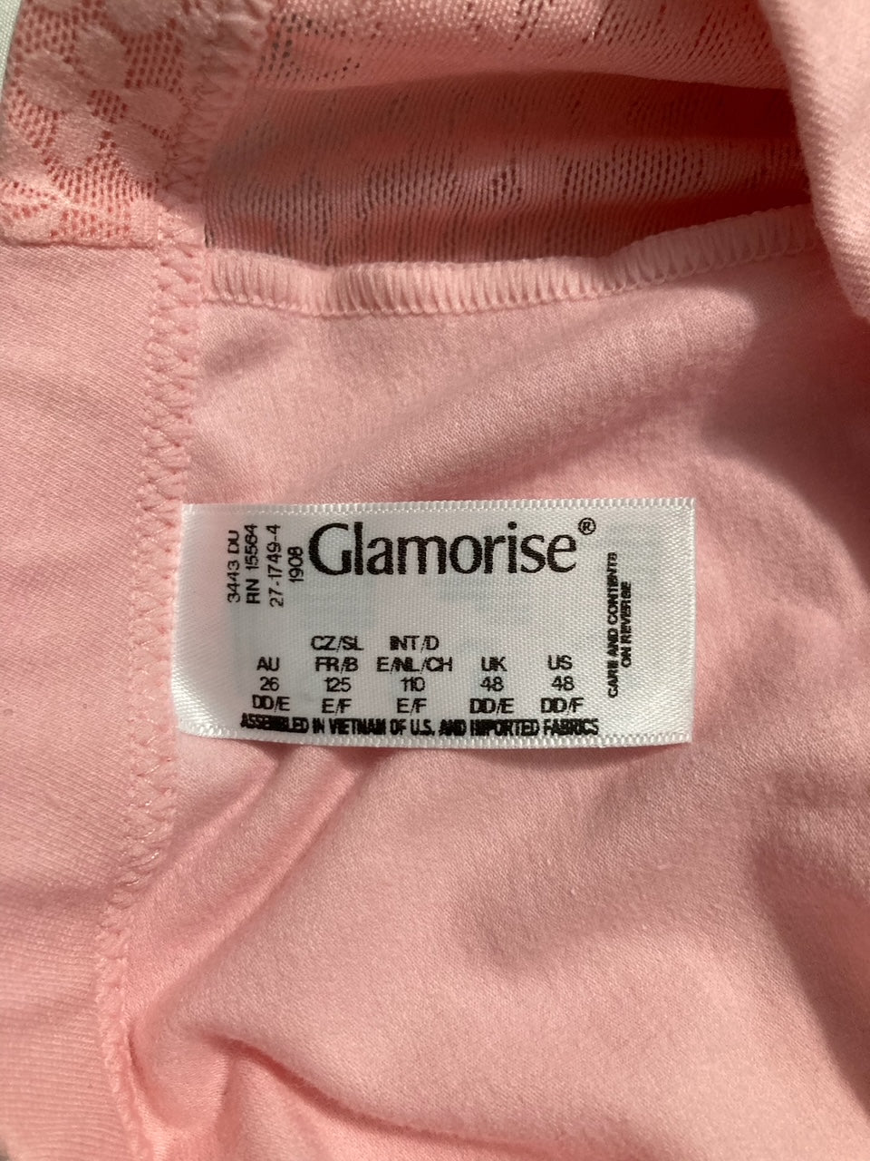GLAMORISE Front-Closure Cotton T-Back Wirefree PINK 48DD
