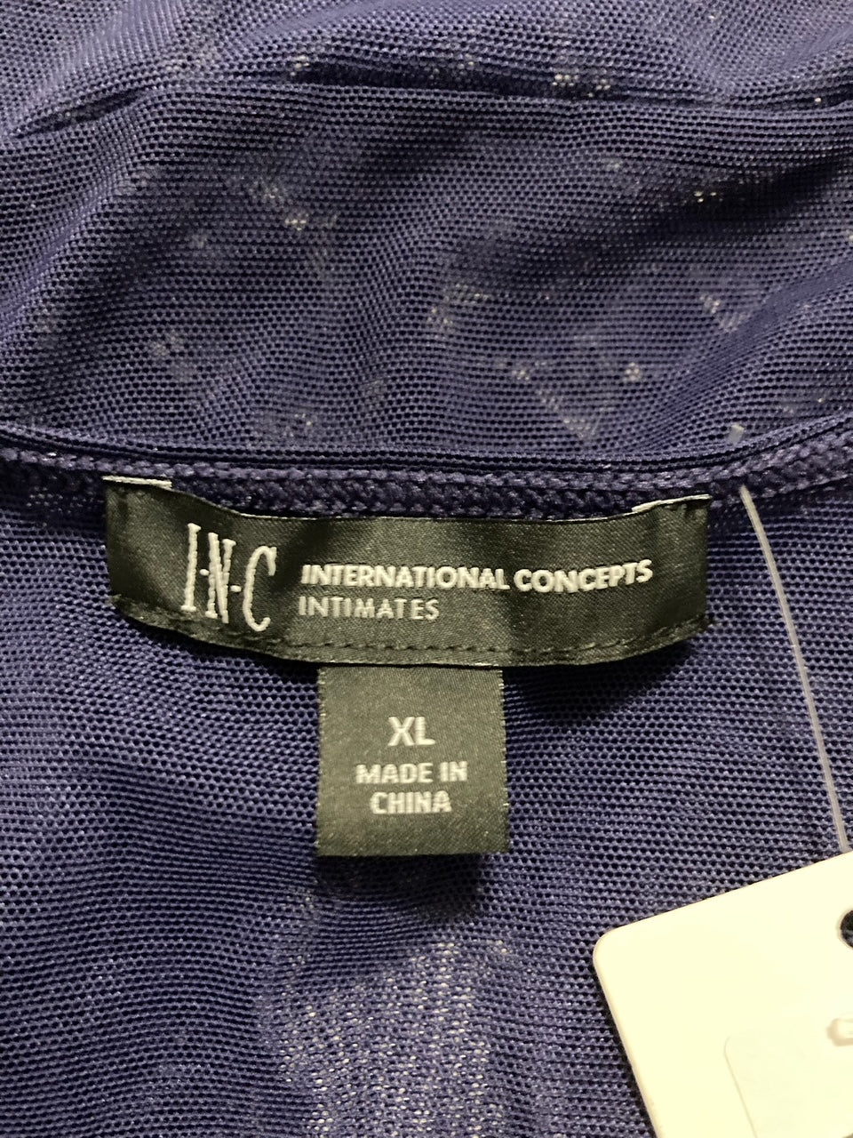 I.N.C Long-Sleeve Lace Mesh Body NAVY XL