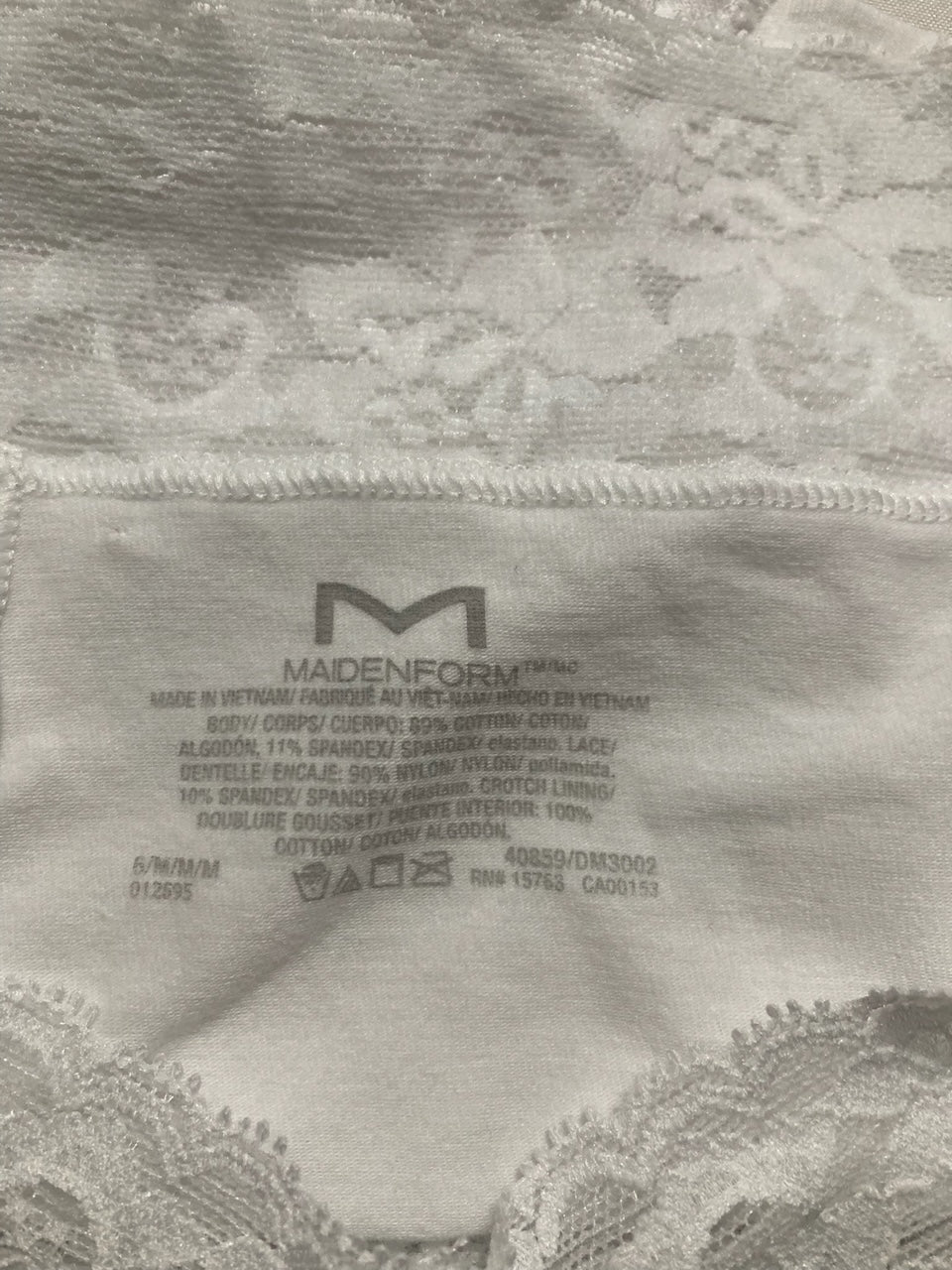 MAIDENFORM Dream Cotton With Lace Boyshort WHITE M