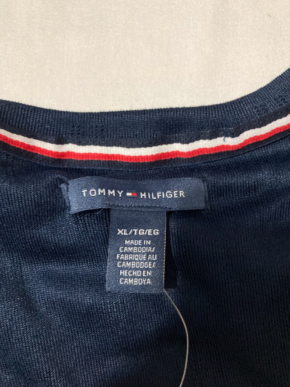 TOMMY HILFIGER Short Sleeve Polyester Pajama Set NAVY XL
