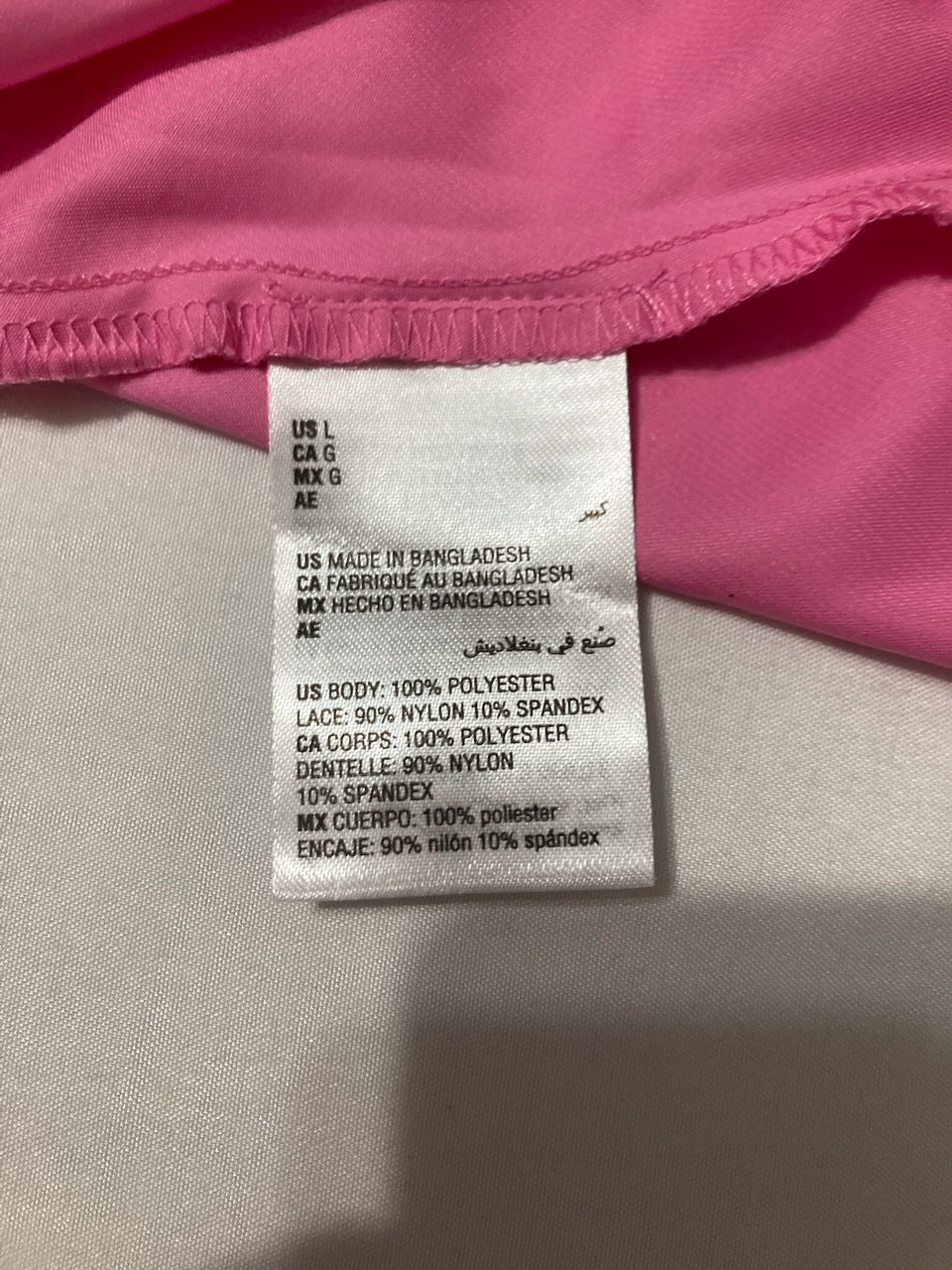 INC Lace Trim Slip Dress Nightgown PINK L