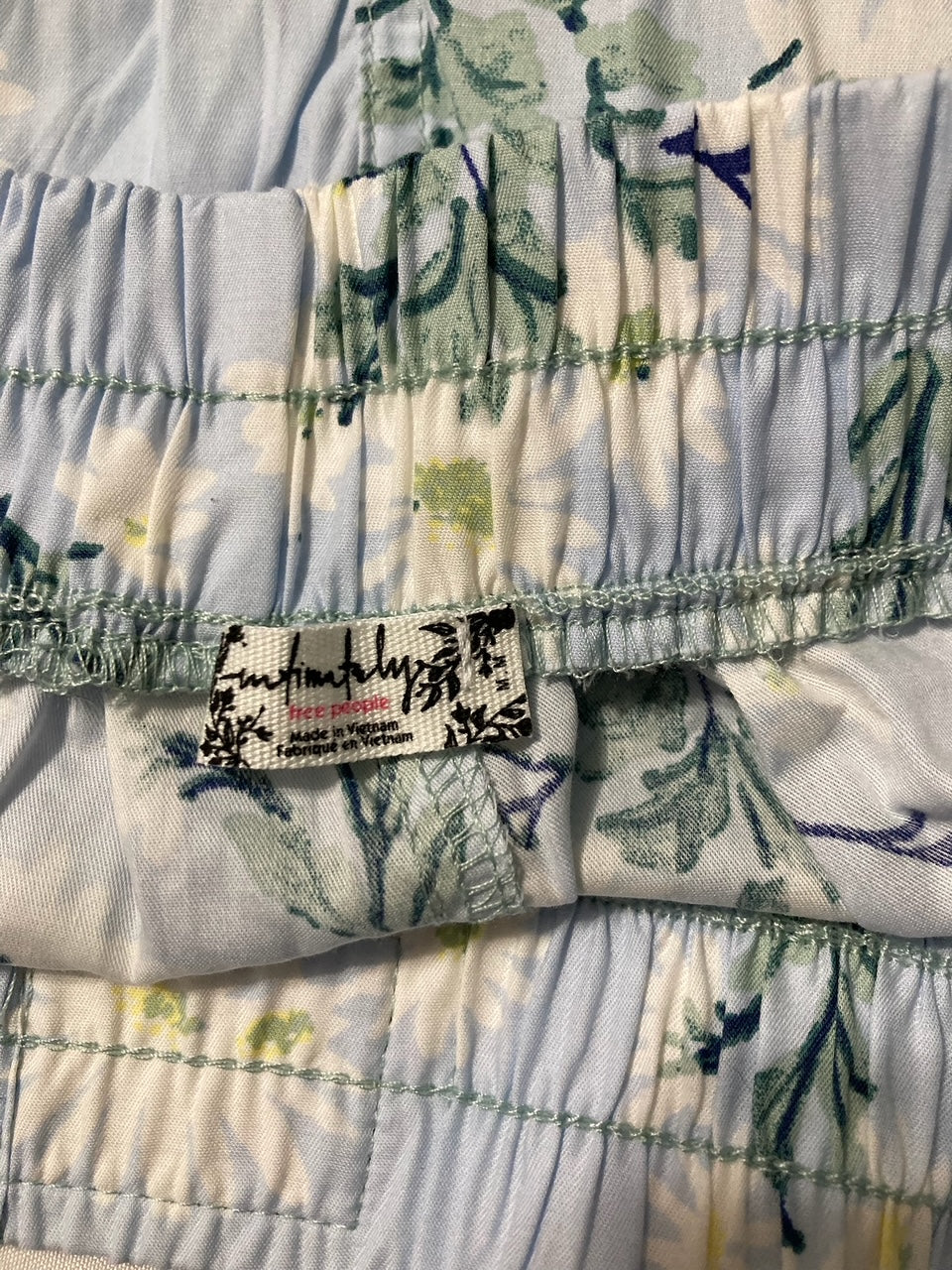 FREE PEOPLE Day To Day Floral Boxer Shorts CHAMBRAY COMBO M
