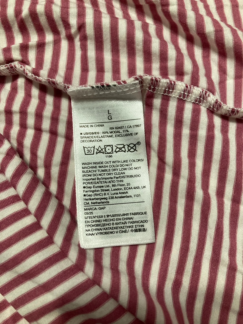 GAPBODY Forever Favorite Pajama Set ROSE STRIPE L
