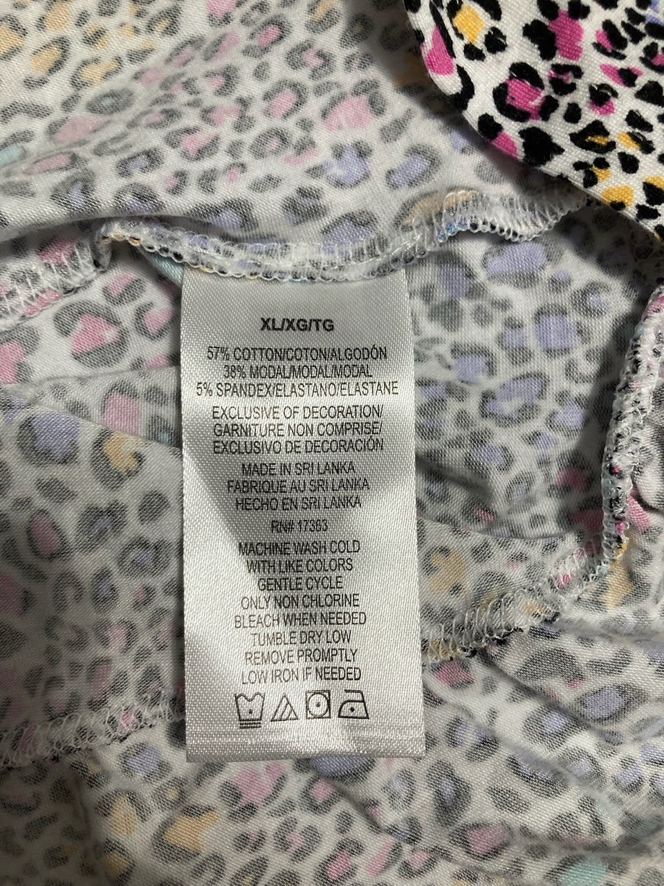 CUDDL DUDS Night Gown Sleep Dress MULTICOLOR XL