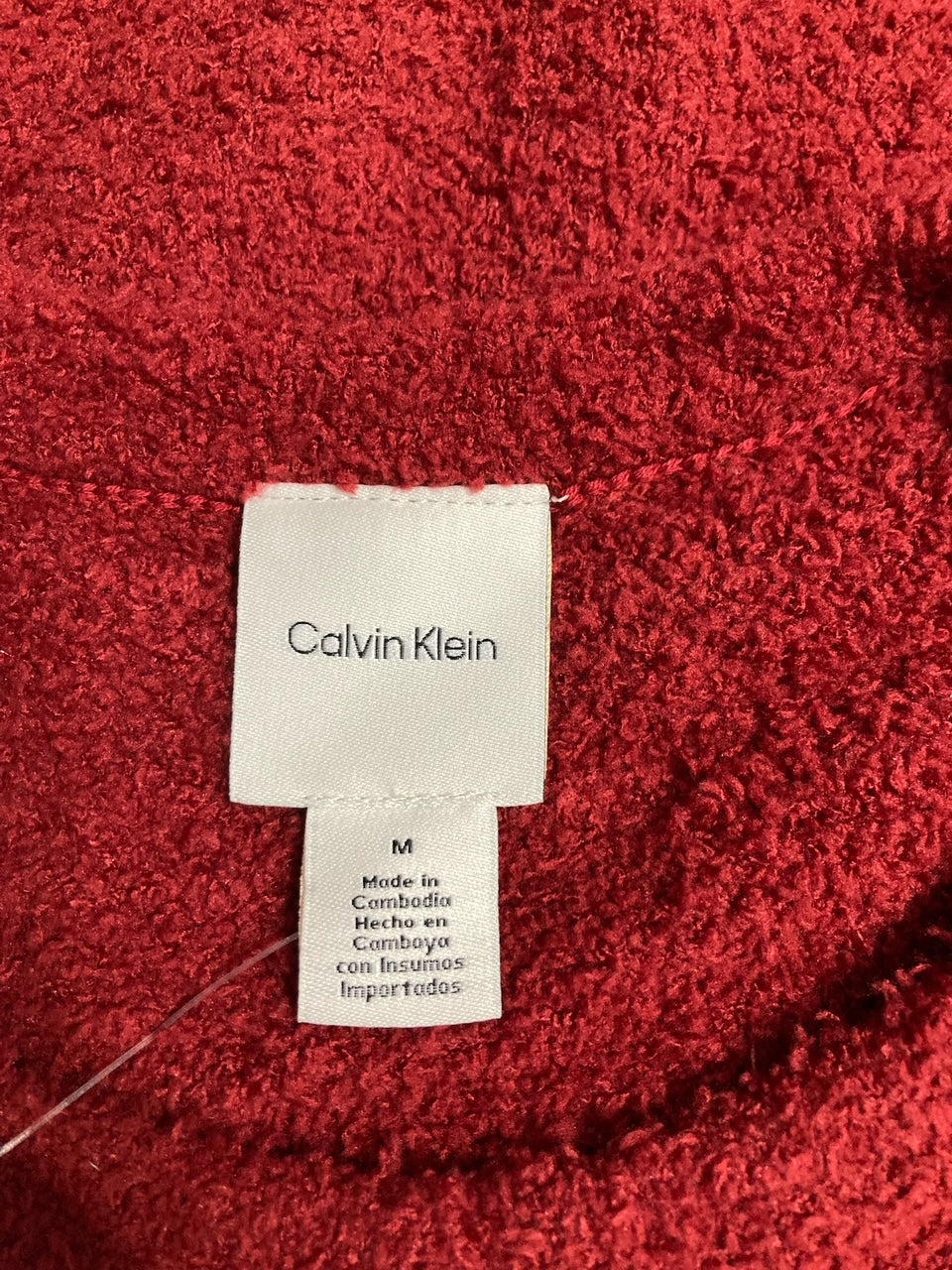 CALVIN KLEIN Cropped Plush Lounge Sweatshirt FALL BERRY M