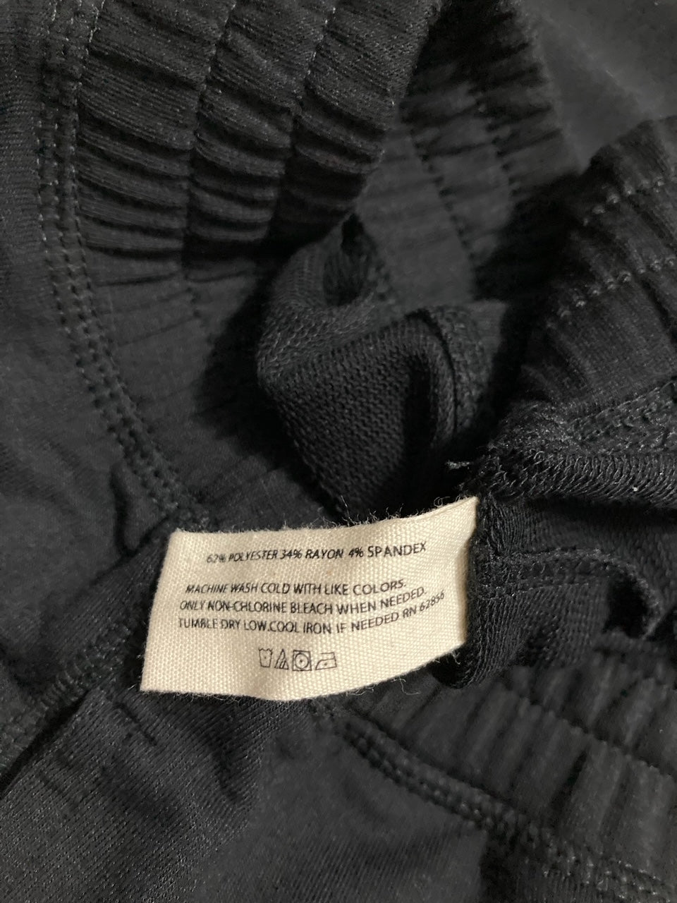 HUE Solid French Terry Long Sleeve Lounge Tee BLACK 1X